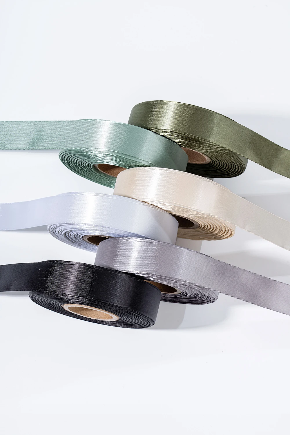 Solid Color Polyester Packing Ribbon 16mm Recycled Polyester Satin Fabric Ribbon Eco-Friendly Ribbons ...