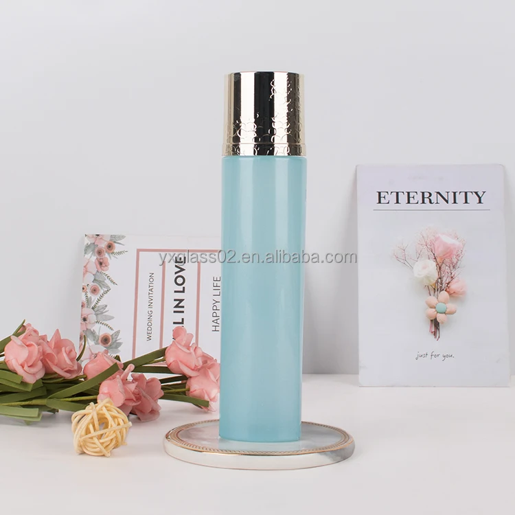 Luxury triangle cosmetic glass bottle set container toner lotion serum cream cosmetic packaging glass customization bottle supplier