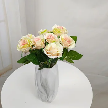 Newly developed single stem Vintage Rose, rayon flower, wedding decoration, hand feeling rose