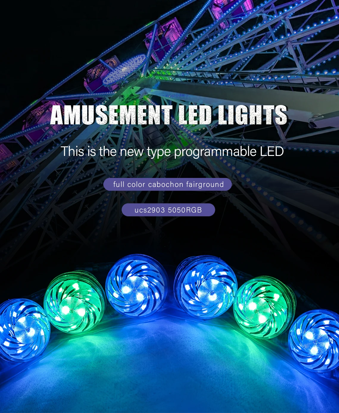 60mm 18 Pixel Programmable Carnival Led Light For Amusement Funfair ...