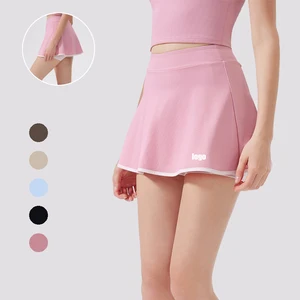 2026 Contrast Color 2 in 1 Clothing Pocket Tennis Wear Quick Dry Tennis Skirt