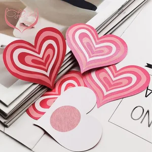 Women's Breathable Heart-Shaped Disposable Adhesive Bra Solid Colors Sexy Nipple Covers Cute Breast Intimates Accessories Box