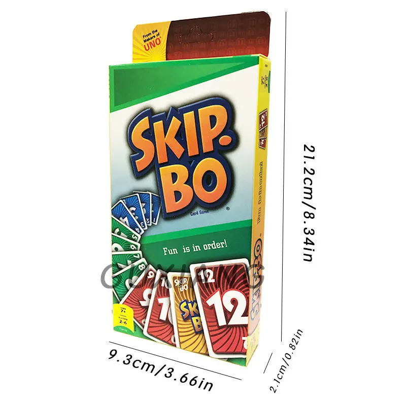 Hot Sale Classics 162pcs Skip Bo Unos Cards Cartoon Cards Real Family