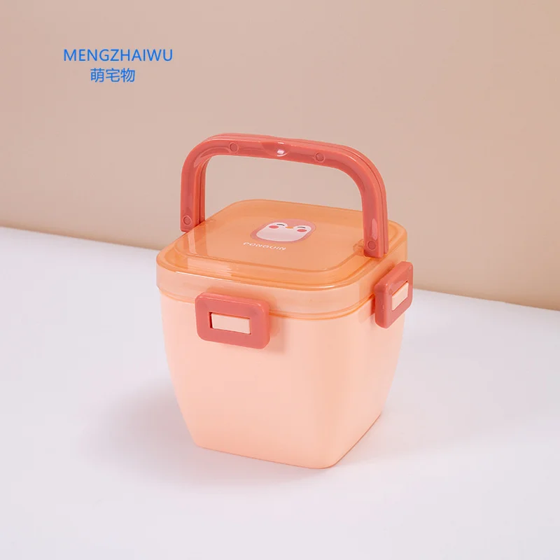 Portable Microwaveable Plastic Lunch Box, Double-layer Lunch Box