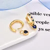 Gold-plated blue stone earrings.