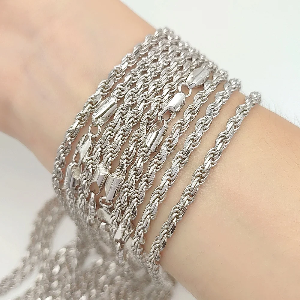 Wholesale メンズジュエリー 3.7mmツイストロープチェーン925シルバー
