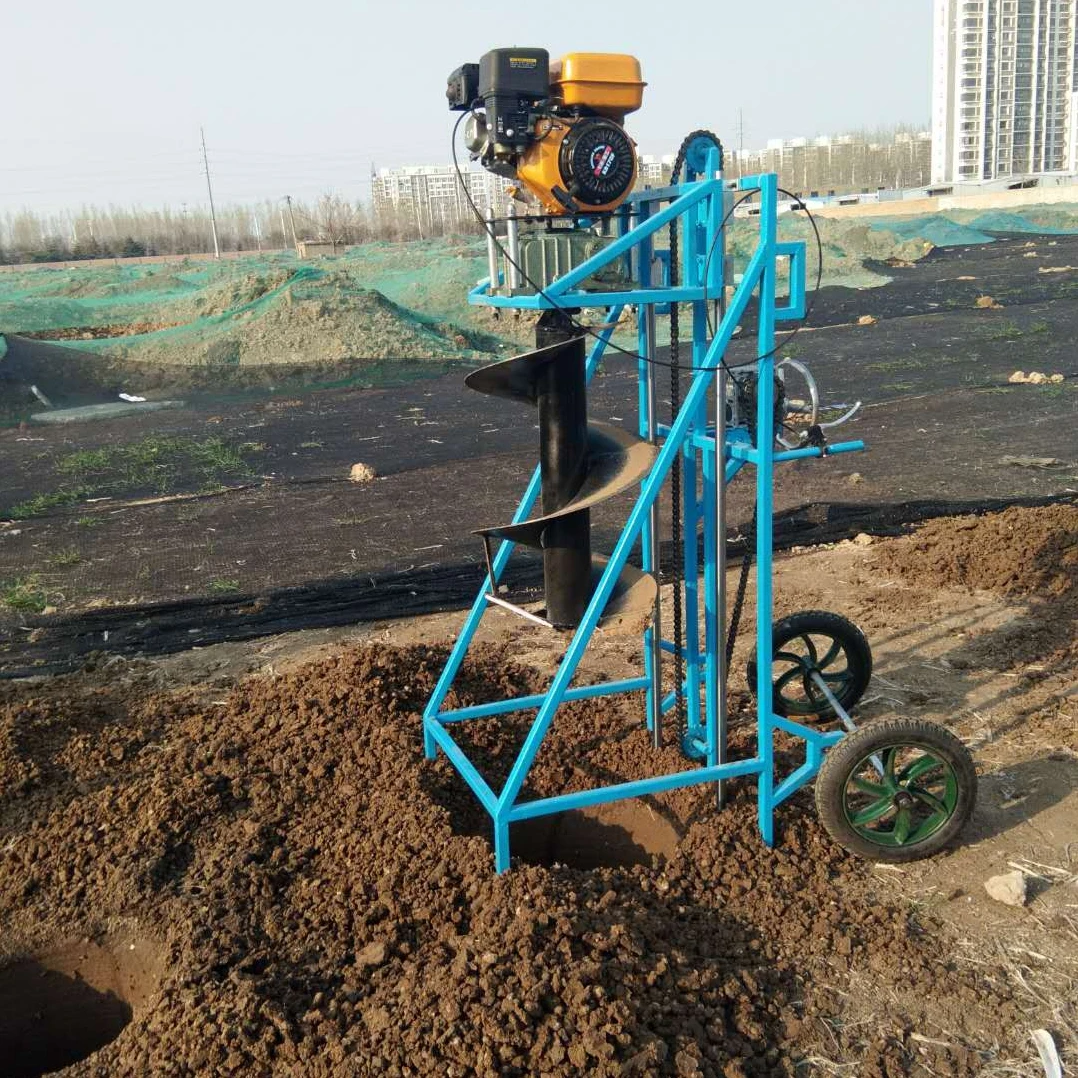 Hole Drilling Machine 1 Meter Depth One Man Manual Earth Auger 300mm 400mm 500mm