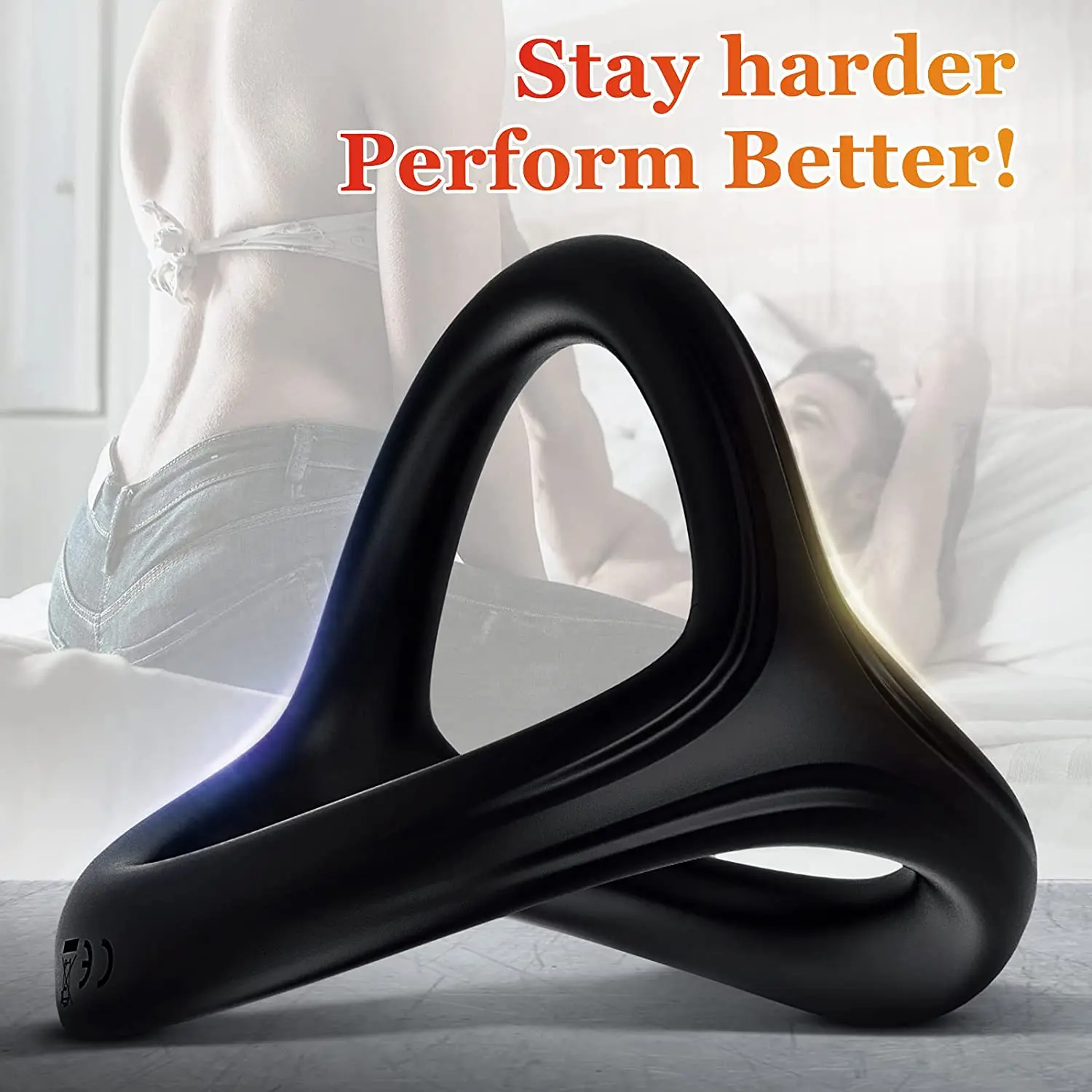 Silicone Penis Ring for Men, Adorime 3 in 1 Ultra Soft Stretchy Cock Ring,  Sex Toy for Men, Luminous