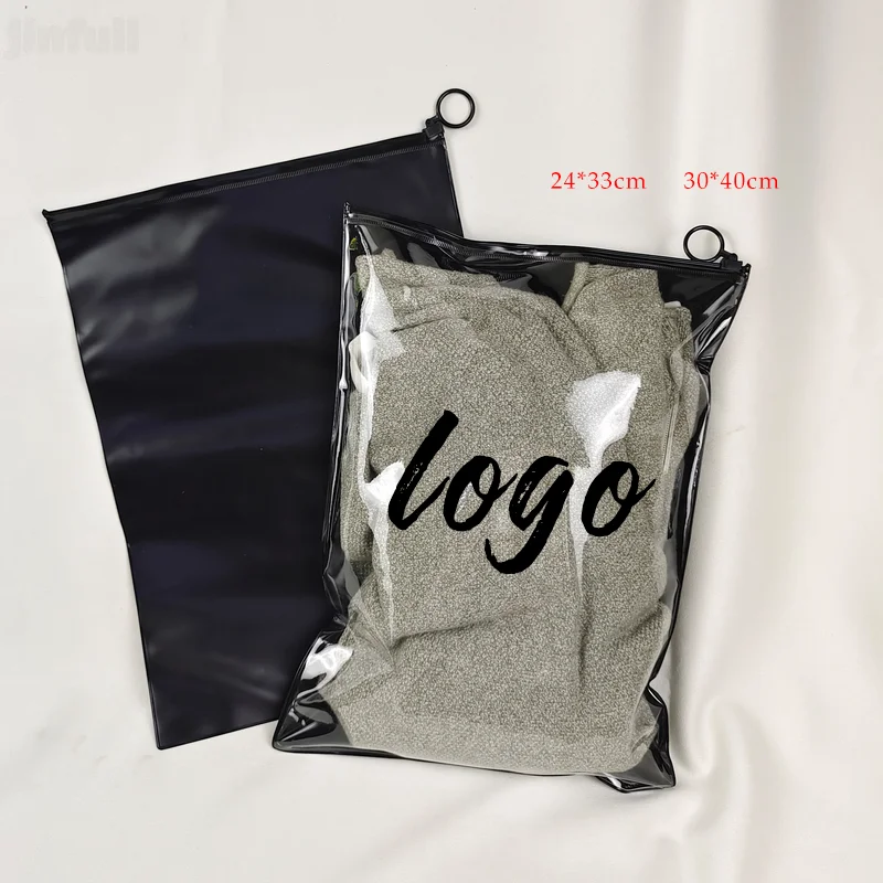 Custom Logo Ziplock Pvc Packaging Bags Frosted Recyclable For T-Shirt Clothes 0