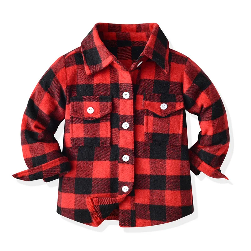 Boys Flannel Shirt Toddler Girl Flannel Shirt Baby Girls Boys