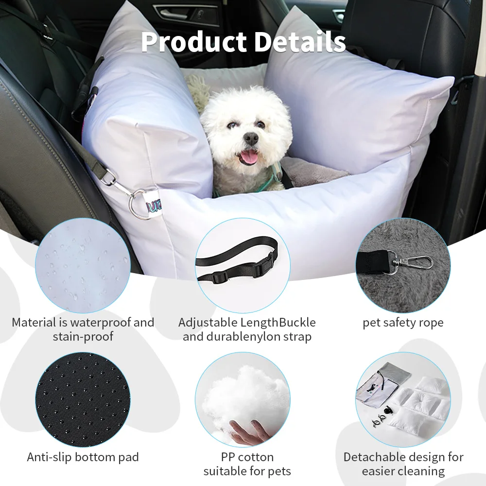 Wholesale customized portable dog car booster seat bed details