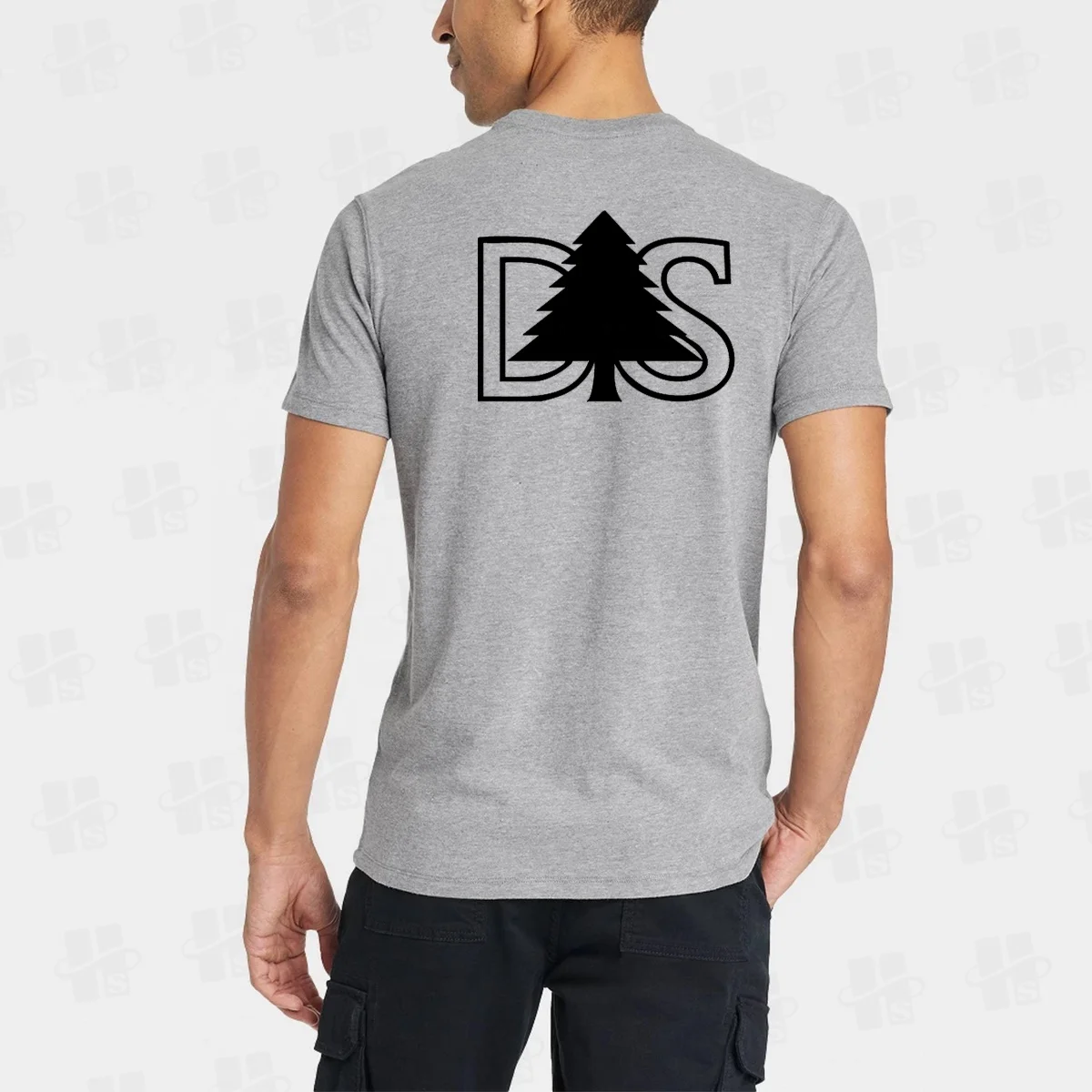 JL1128D Wholesale Men’s Fit Polyester Cotton T-Shirts Heavyweight Grey Plain Blank T-Shirt for Men