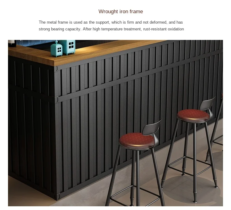 Retro Industrial Style Solid Wood Bar Counter Restaurant And Cafe