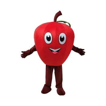 MOQ 1 PC professional custom red apple mascot costume adults size walking cartoon Realistic fruit mascot costumes for sale