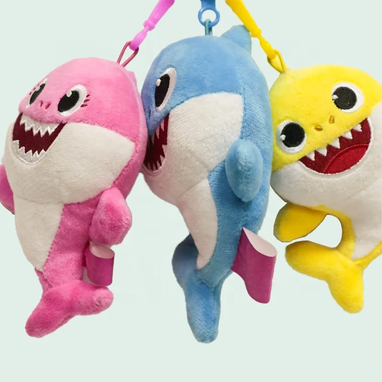 Custom Mini Plush Keychains Cute Shark Stuffed Animal Keyring Small