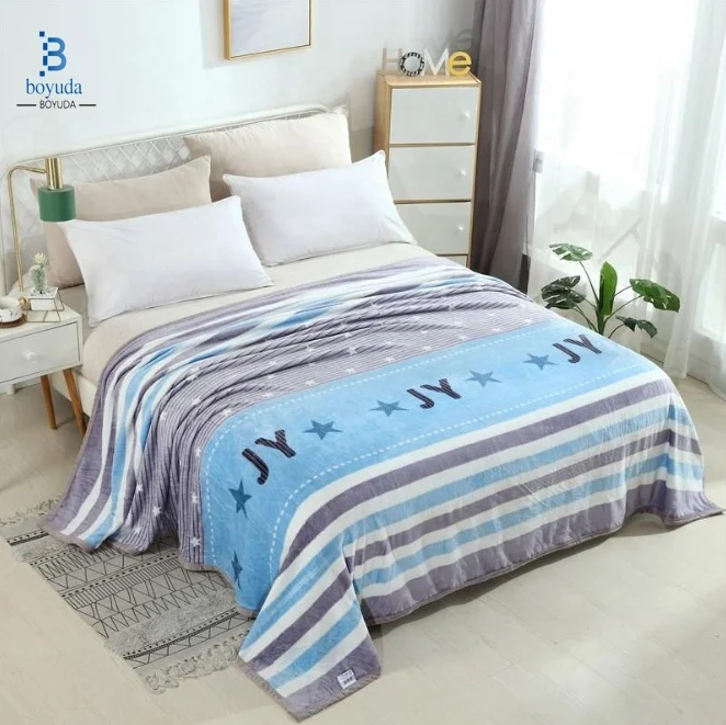 Супер мягкое одеяло из кораллового флиса с принтом в современном стиле