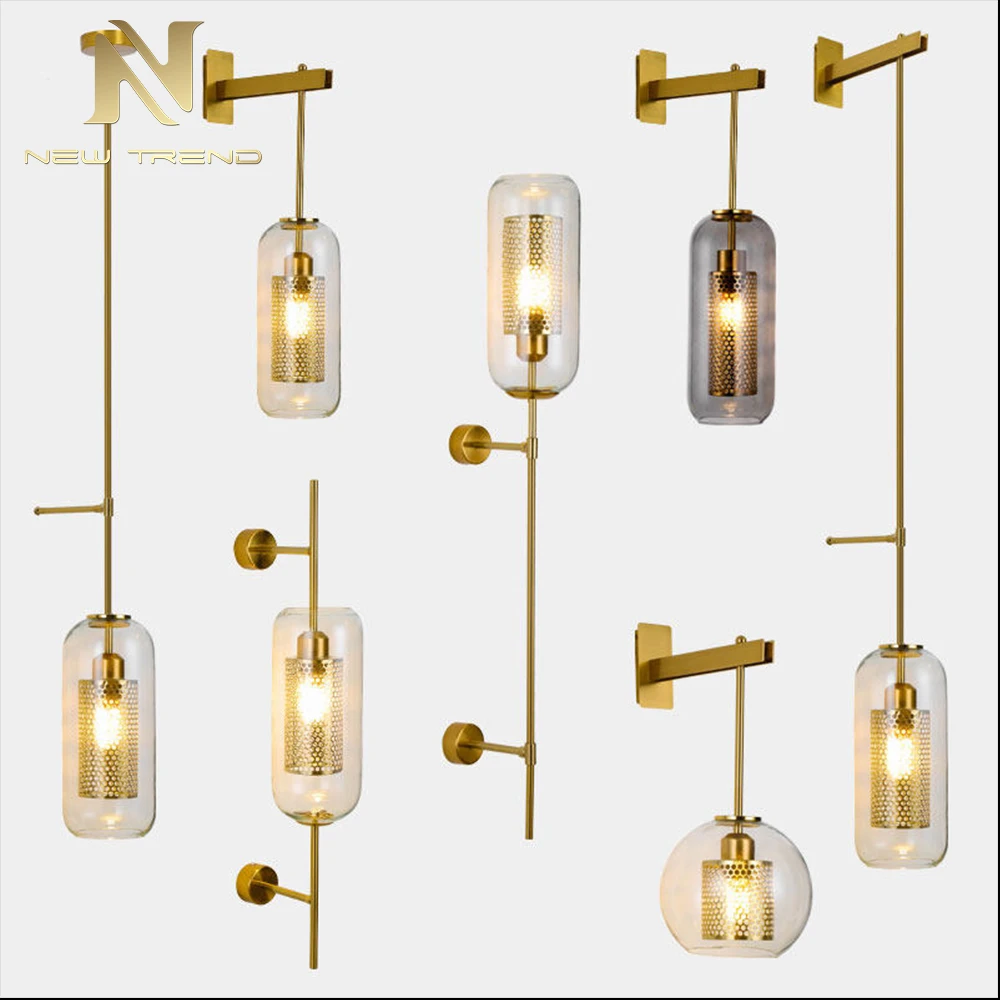 applique murale moderne cpl-475, finition noir mat – Éclairage LED à douille E14 avec verre transparent pour couloir et escalier