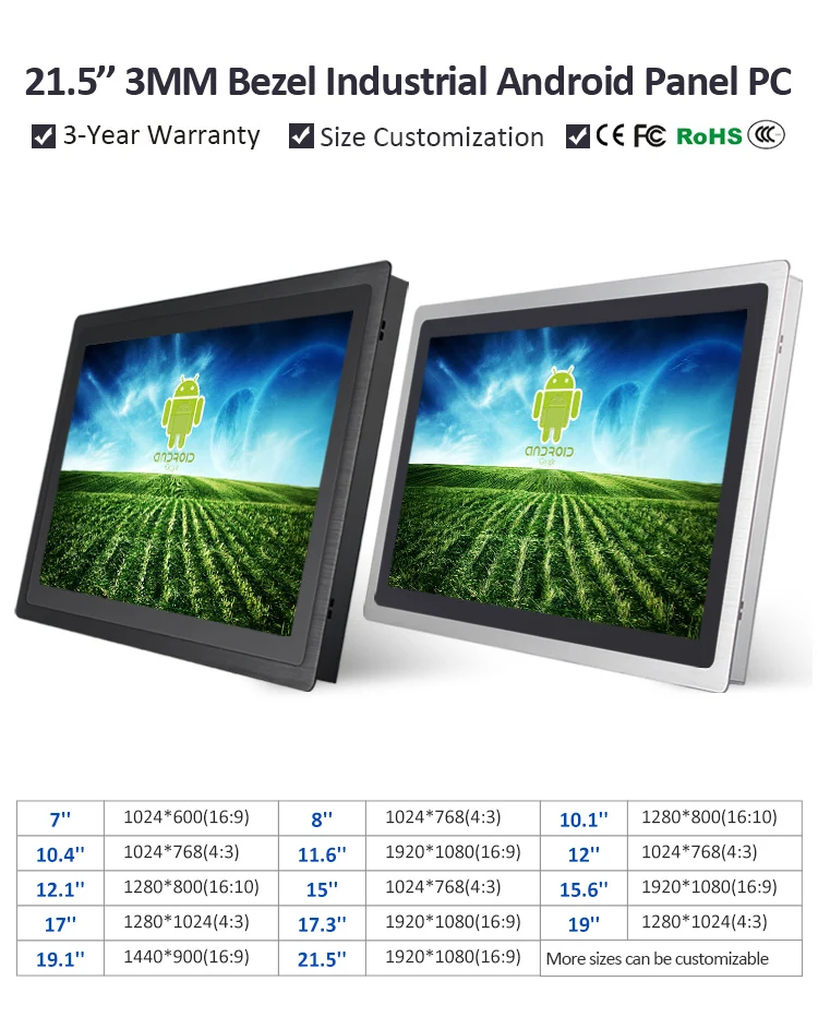 Embedded Android Industrial Panel PC with 21.5 Inch Touch Screen
