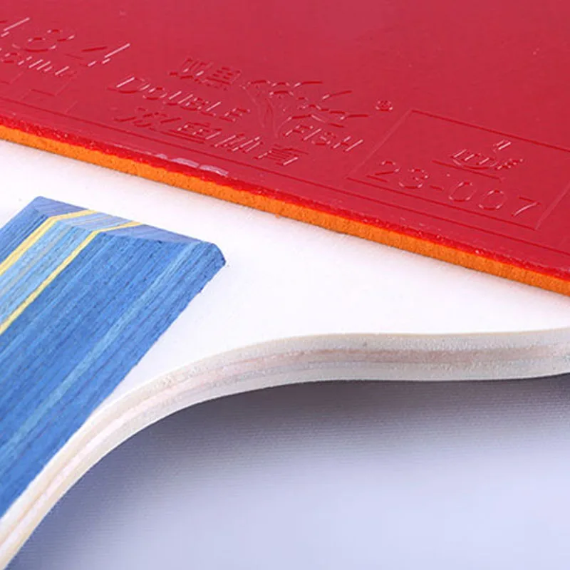 Двойной рыбы 2 шт. ракетки для настольного тенниса, набор, ложки с длинной ручкой, 7 слоев чистого дерева пинг понга комплект