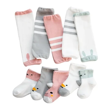 High quality new baby knee pads cartoon pack cute kids socks