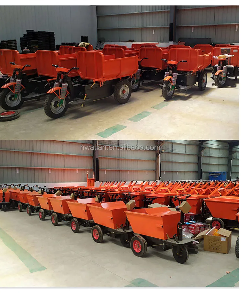 Easy Use Self-unloading Tricycle Cargo Cart Trolley Electric Wheelbarrow Dumper, Electric Mini Dumper