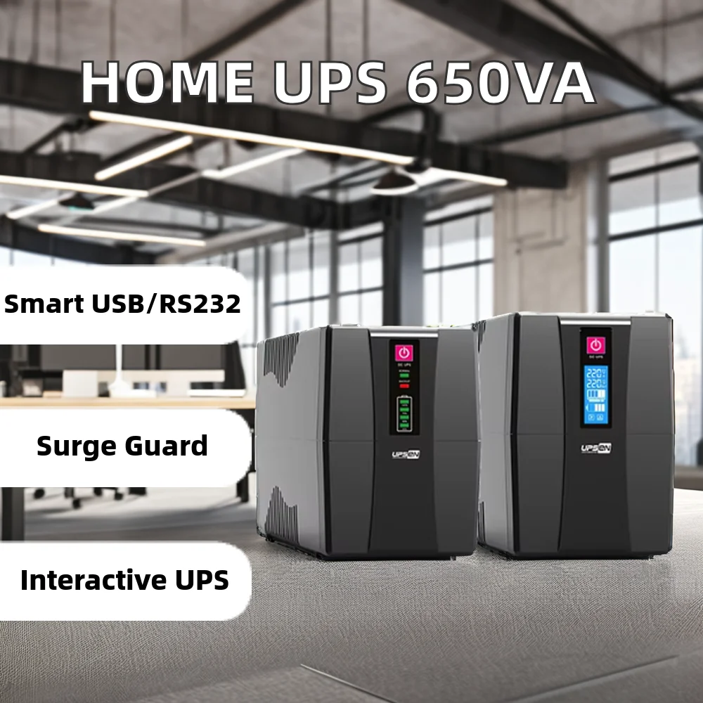 Home UPS 600VA 650VA Support EU AU IEC NEMA Brazil Outlets Line Interactive Ups Backup Power Supply for Home and Office