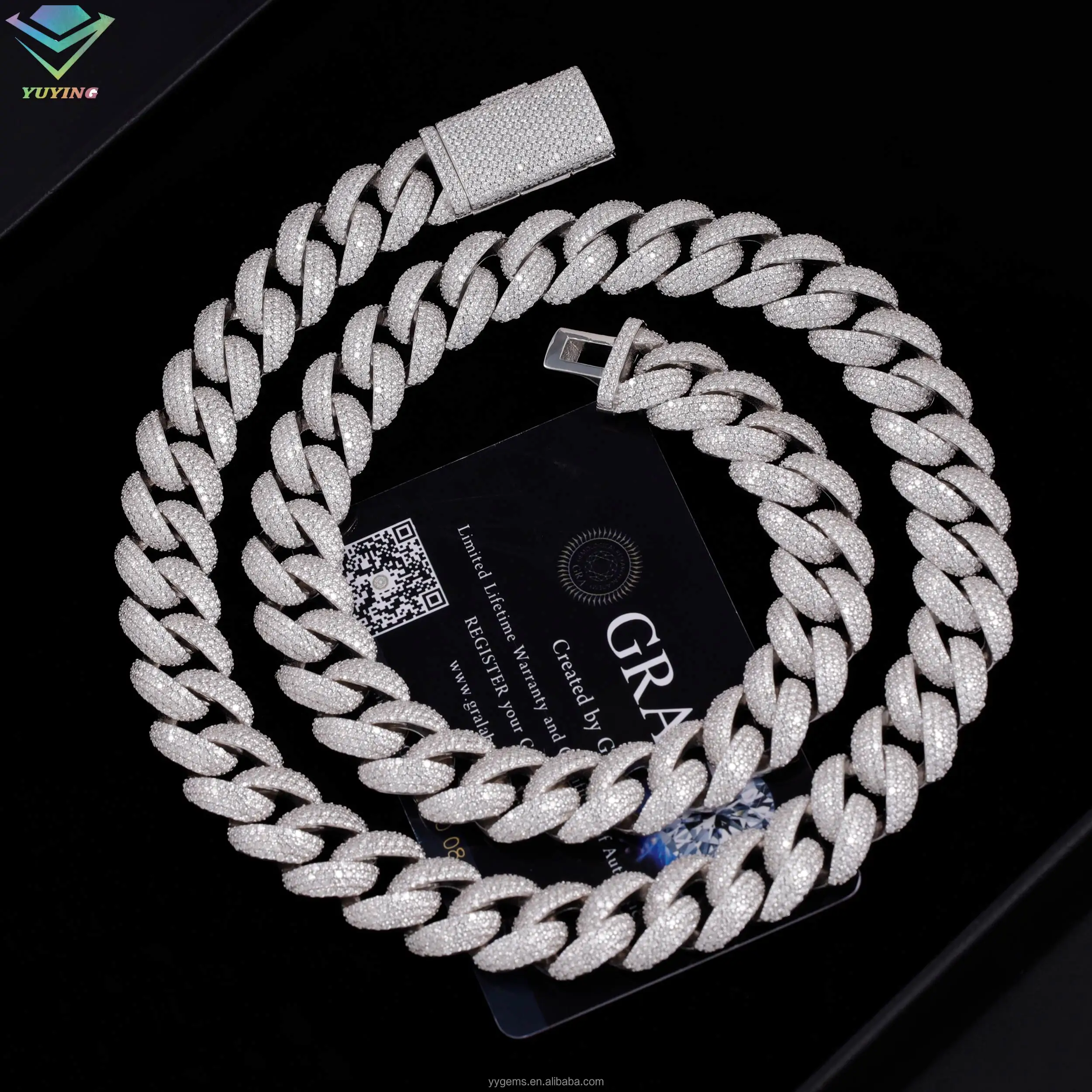 Sterling Silver Moissanite Chains Iced Out Jewelry - Main Image