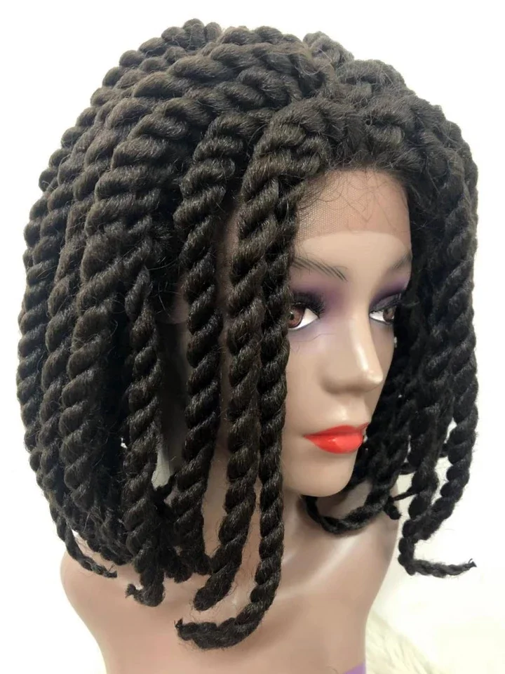 Ket Braid swiss Lace Front Synthetic Wigs High Temperature Resistant Japanese Fiber with 4 Colors Available