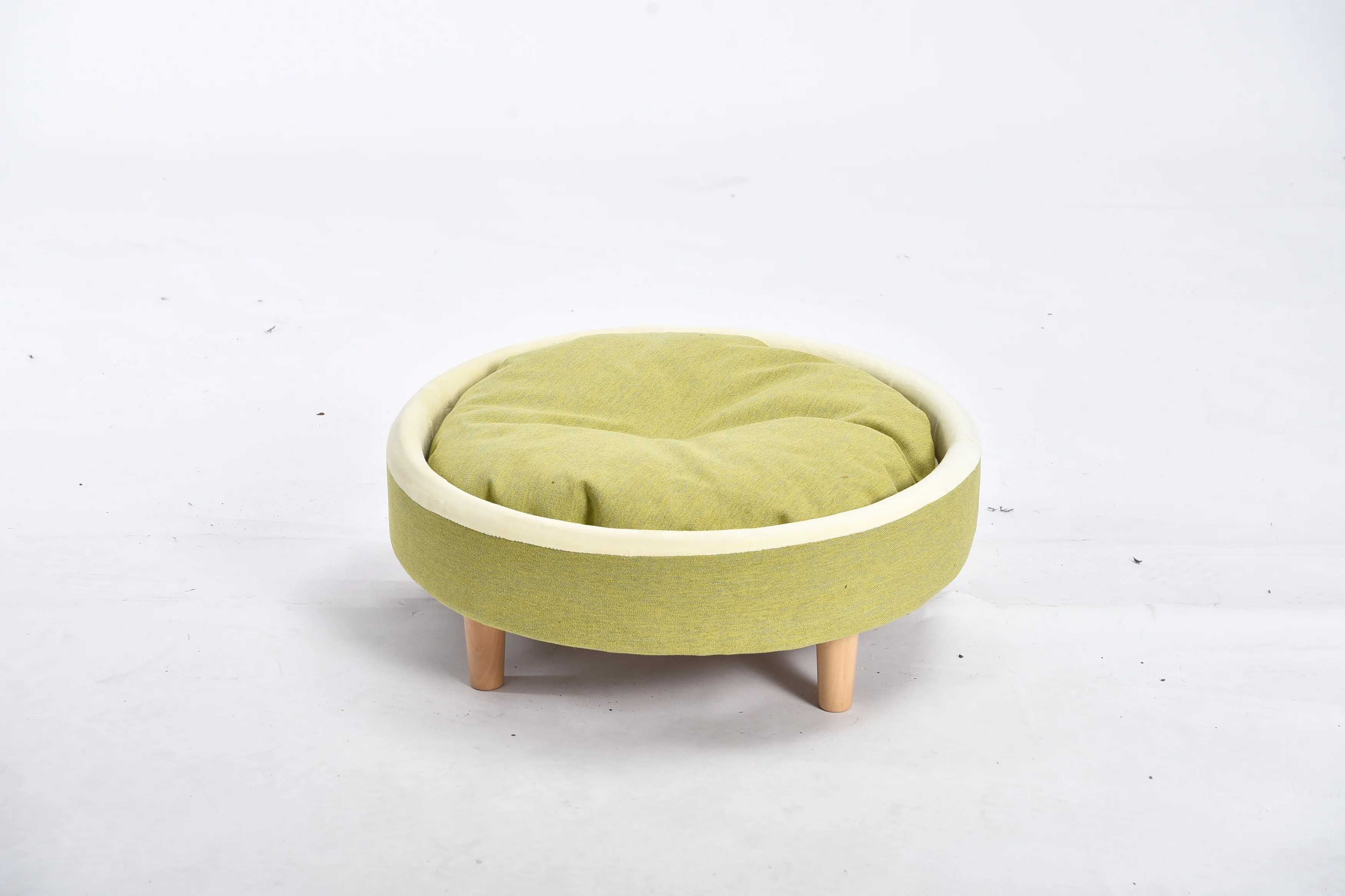 Зеленый желтый щенок маленький круглый съемный коврик Pet Cot Овальный повышенный диван-кровать для собаки