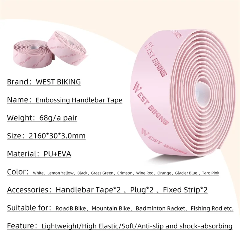 WEST BIKING Road Bike Handlebars Tape Eva Bicycle Custom Logo Handlebar Bicycle Handlebar Grips Tape Bike Accessories