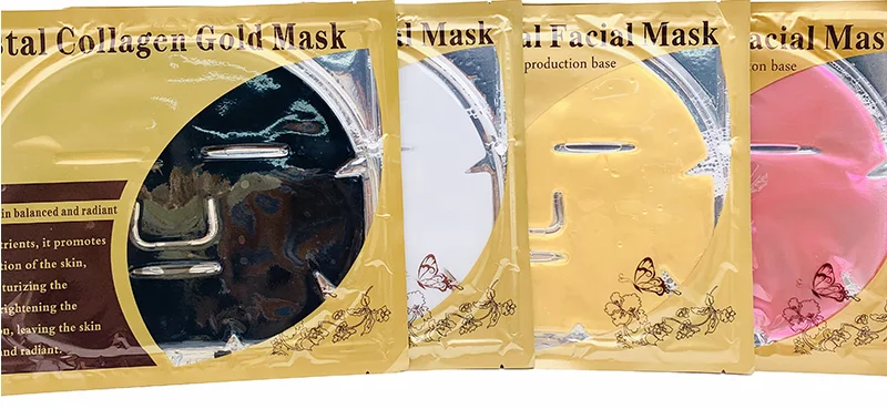 
 Светодиодная лицевая светящаяся терапевтическая маска, ГОРЯЧАЯ термальная косметика для лица Oem, пластиковая упаковка, Золотая коллагеновая кристаллическая маска для лица  