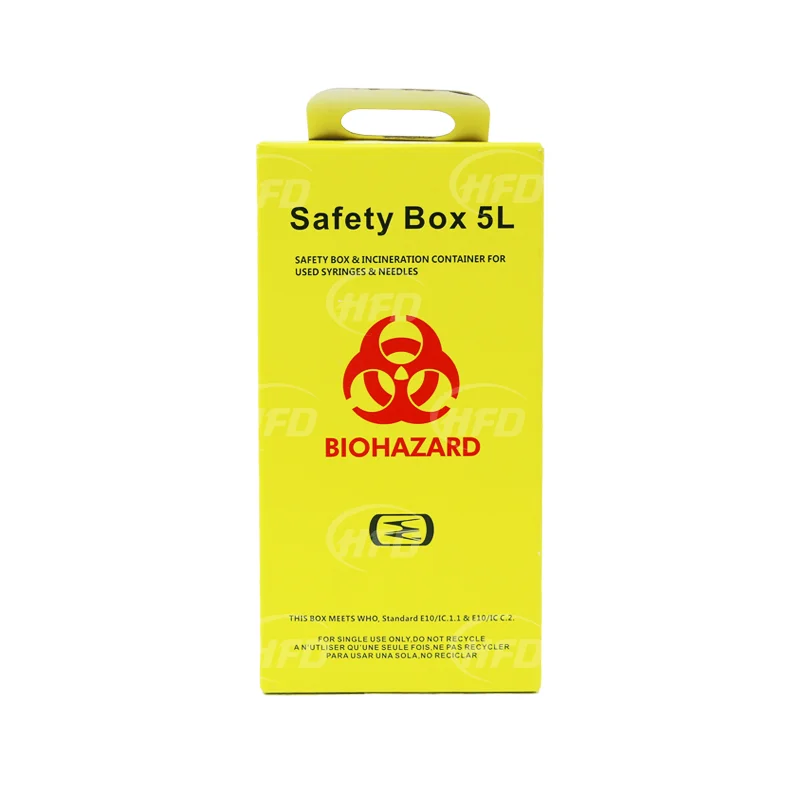5L/10L Cardboard Sharps Container Biohazardous Medical Safety Box for Needle Disposal