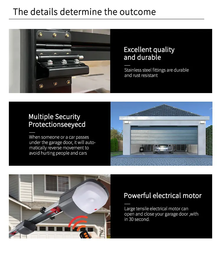 Luxury Modern Automatic Remote Electric Folding Garage Door Main Metal