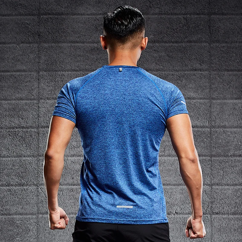 JL0327B Mens Fitness Sports T Shirt Mens Breathable O-Neck T Shirt Gym Fitness Quick Dry T-Shirts for Men