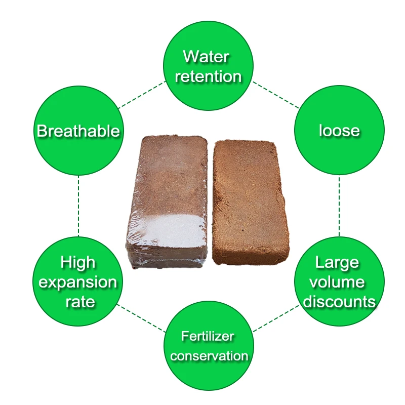 Horticultural Coco Bricks 650 Grams and 5 Kilograms Coconut Coir Brick for Sale