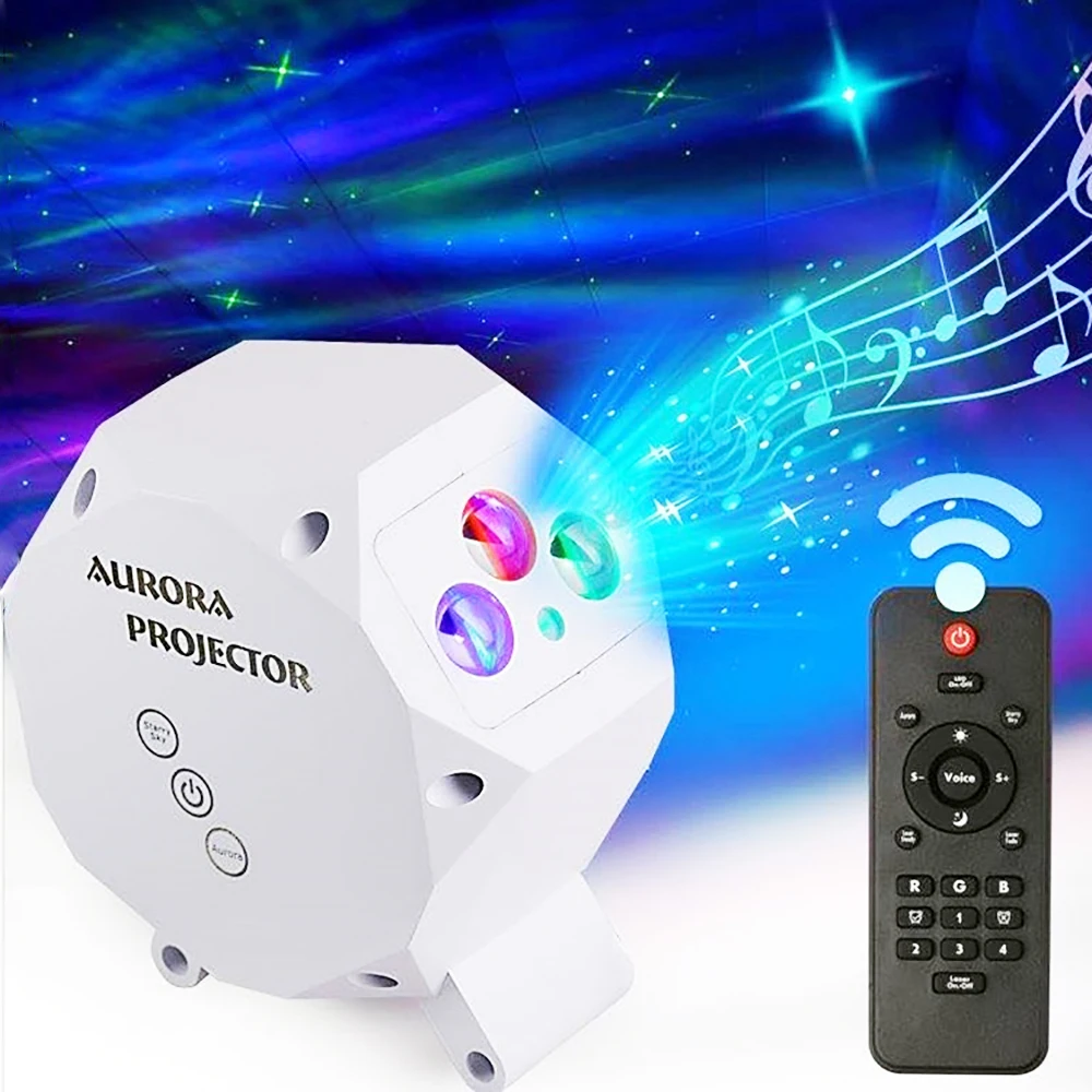Новинка музыкальное освещение с дистанционным управлением колонка для вечеринки светодиодный проектор небула Звездный новинка ночного освещения