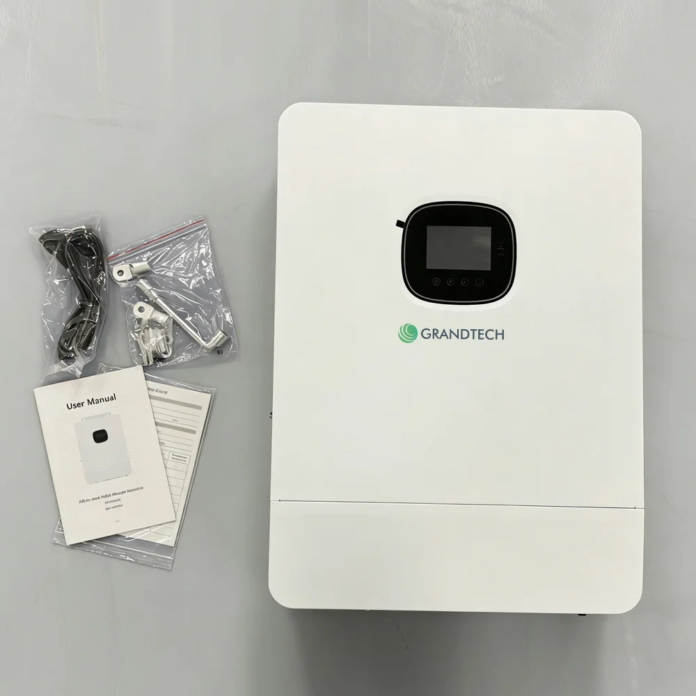 Grandtech – Inversor/încărcător solar on-grid și off-grid, 4 kW, 6 kW, 8 kW, 10 kW, pentru panouri fotovoltaice, cu controler de încărcare MPPT de 44 A, 48 V și tensiune maximă PV de 500 V, cu fază divizată