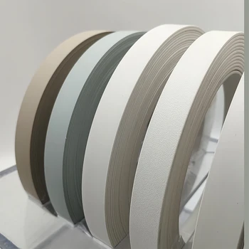 Melamine PVC Edge Banding, 3/4 inch x 25ft White Edge Banding with Hot Melt Adhesive Pre-glued Cabinet Edge Banding Flexible