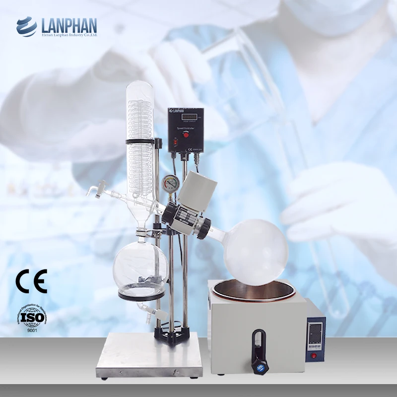 500ml  2l 10 Liter Small Scale Vacuum Rotavapour Rotavapor Capacity Single Effect Rotovap with Chiller Rotary Evaporator in Lab