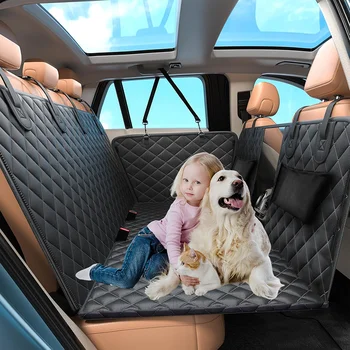 Lynpet Custom Factory Price Waterproof Large 400lbs Hard Bottom Dog Pet Backseat Car Back Seat Cover Extender for Dogs