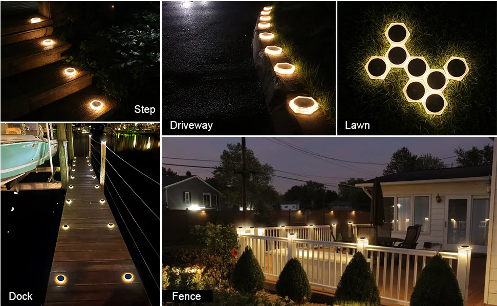 Hot Sale Solar Fence Lights Outdoor Ip68 Pathway Yard Driveway Garden