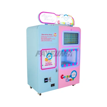 Quick Production Cotton Candy Making Machine Automatic Cleaning Unattended Operation Commercial Cotton Candy Vending Machine