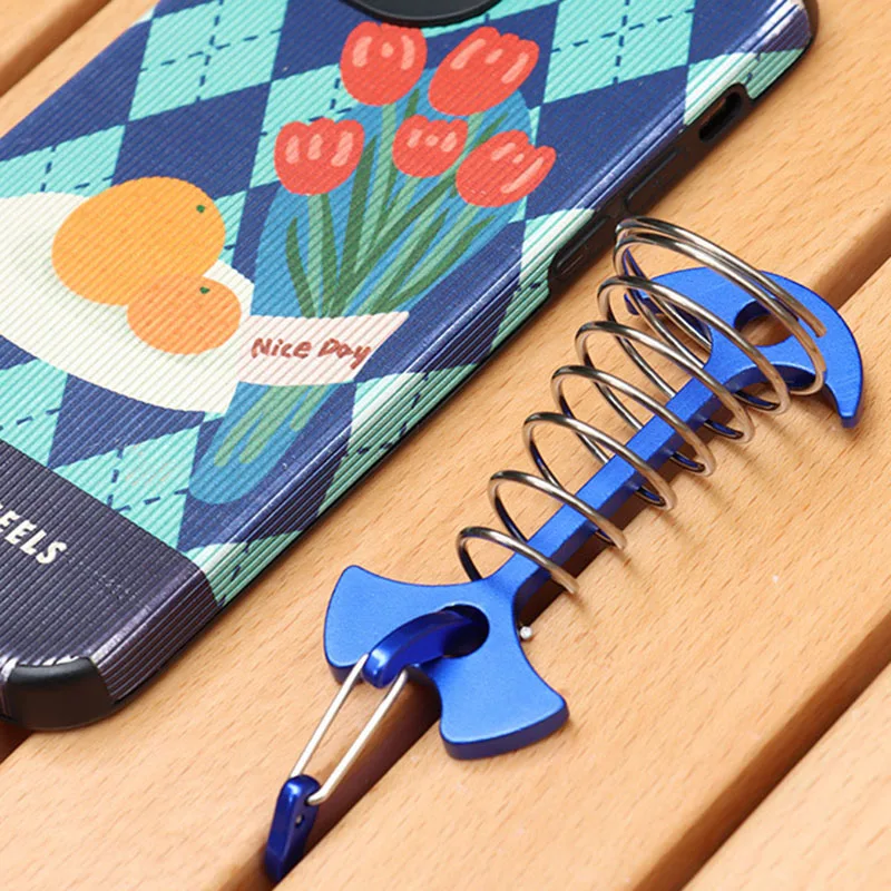 Aluminum Alloy Tent Accessories Outdoor Camping Canopy Wind Rope Buckle Fish Bone Spring Pallet Hook Multi-functional Buckle