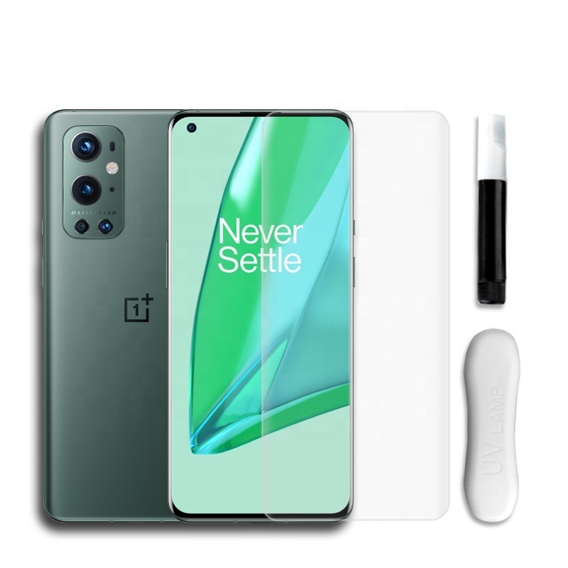 
 3D изогнутое УФ жидкое закаленное стекло с полным клеем для OnePlus 7 Pro Премиум Защита экрана для One Plus 9 Pro 8 pro переднее стекло  