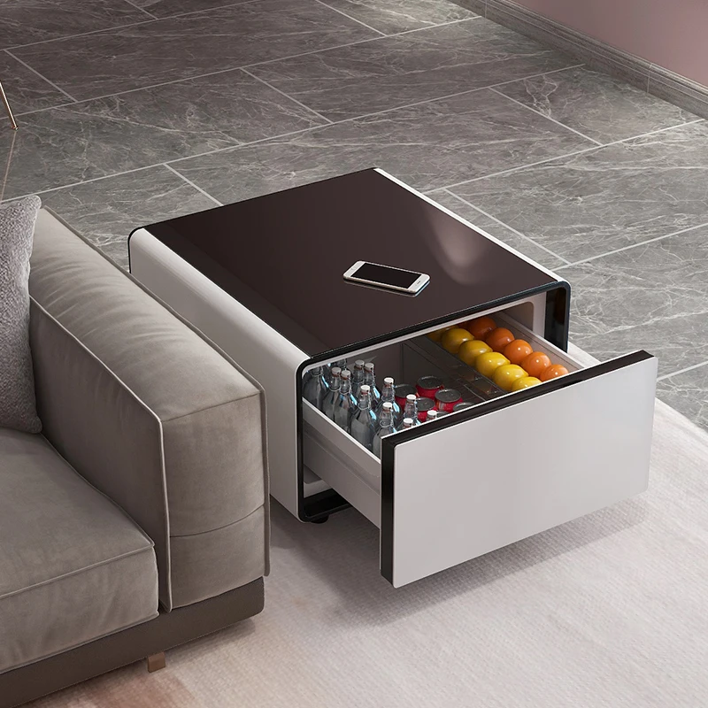 YITAHOME Tavolino Con Stazione Di Ricarica USB E Prese - Comodino Sottile 60x30x50 Cm, Doppio Ripiano Aperto, Stile Rustico Per Soggiorno, Camera Da Letto, Ufficio - Bianco - 2