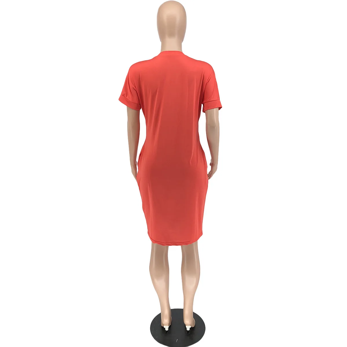 Q7162 European Women's Round Neck 5X Lip Print Plus Size Fashion Dresses Summer Dress 2021