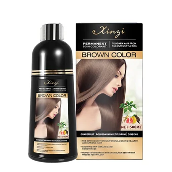 Private Label Natural Ingredients Black Hair Dye Natural Permanent White To Black Color Change Hair Shampoo
