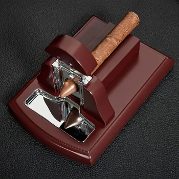 Custom Logo Cigar Cutter Luxury Large Table Top Cigar Cutter  Zinc Alloy Metal Cut Cigar  Scissors