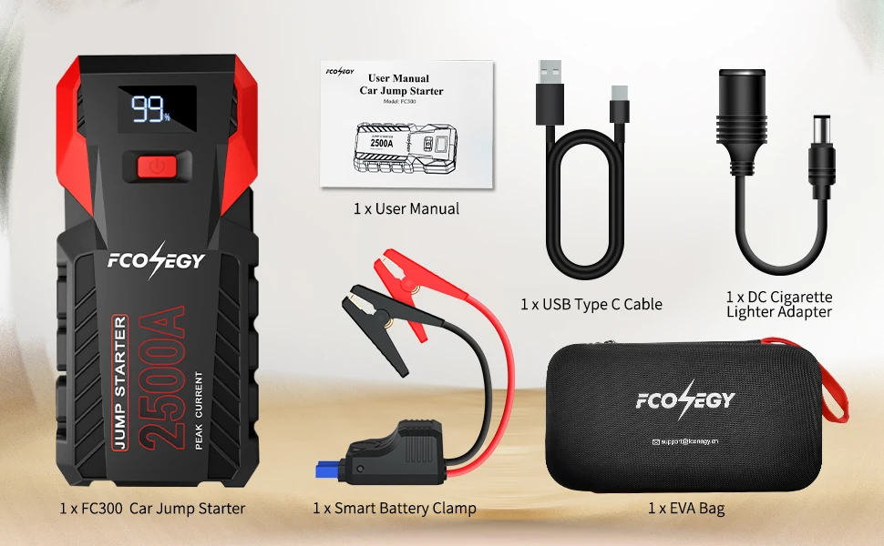 Portable Fconegy Fc300 Jumpstarter Powerbank Car Battery Booster Pack