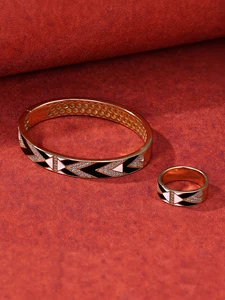 S925 Sterling Silver 18K Gold Plated Zircon Classic Geometric Jewelry Set for Women Hypoallergenic Gift Box Set